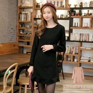 Shirred Sleeve Ruffled Dress