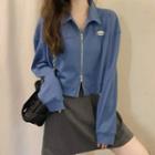 Collar Zip-up Cropped Jacket