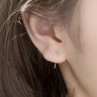 Heart Stud Earring 1 Pair - S925 Silver - Silver - One Size