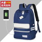 Color Panel Canvas Backpack With Usb Hub