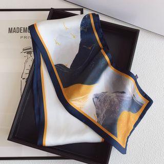 Print Scarf Blue & White - One Size