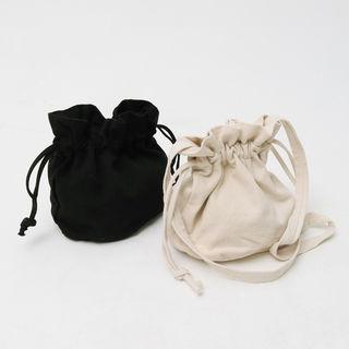 Drawcord Cotton Bucket Bag