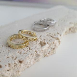 Alloy Roman Numeral Hoop Earring