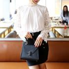 Lace Long-sleeve Blouse / Mini Skirt