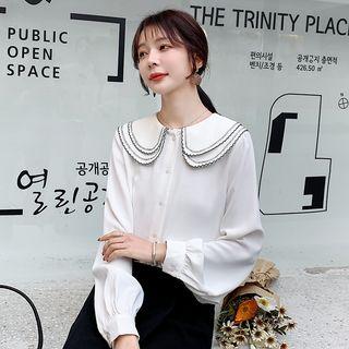 Double Layered Peter Pan Collar Chiffon Blouse