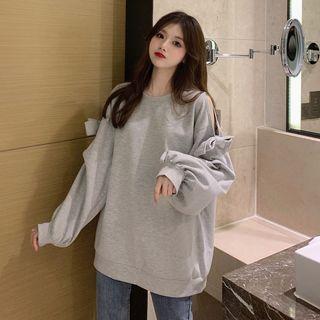 Cold-shoulder Bow-side Pullover