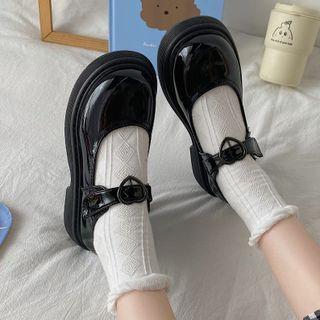 Heart Buckle Platform Block Heel Mary Jane Shoes