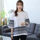 Lace Print Loose-fit T-shirt