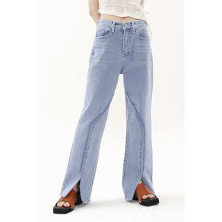Slit Seam-trim Wide-leg Jeans