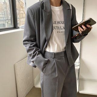 Formal Snap-button Crop Blazer