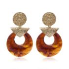 Alloy & Acrylic Dangle Earring 1365 - 1 Pair - Gold - One Size