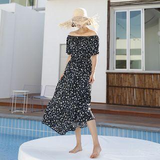Off-shoulder Maxi Floral Dress