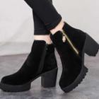 Chunky-heel Zipped Ankle Boots