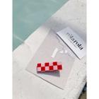 Checkered Acrylic Hair Clip Pink - One Size