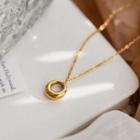 Hoop Pendant Stainless Steel Necklace Gold - One Size
