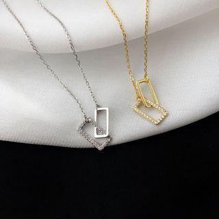 Rhinestone Geometric Layered Necklace