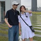 Couple Matching Short-sleeve Embroidered Polo Shirt / Dress