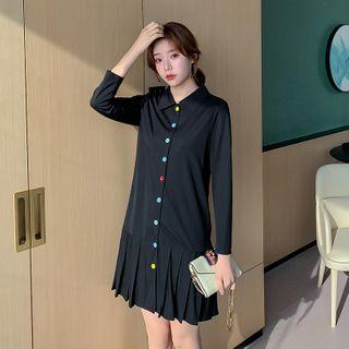 Ruffle Hem Mini A-line Shirtdress