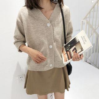 Long-sleeve Knit V-neck Cardigan