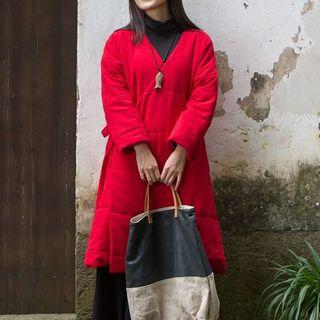 Long-sleeve Tie-waist Long Padded Hanfu Top