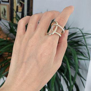 Alloy Layered Ring Ring - Gold - 1.7cm