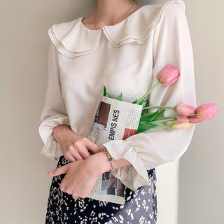 Layered-collar Bell-cuff Blouse
