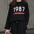 Long-sleeve Number Print Mini T-shirt Dress