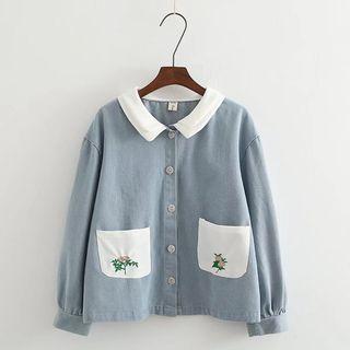 Embroidered Pocket Blouse