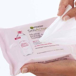 Garnier - Micellar Makeup Removing Towelettes 25ct, Set Of 3 Packs
