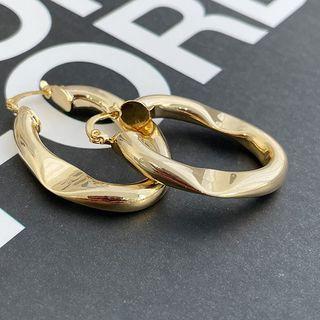 Plain Hoop Earring Gold - One Size
