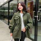 High-neck Flap-pocket Parka