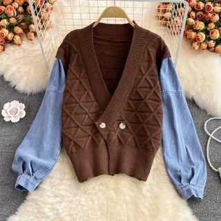 Denim Sleeve Cardigan
