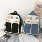 Duck Charm Color Panel Nylon Backpack