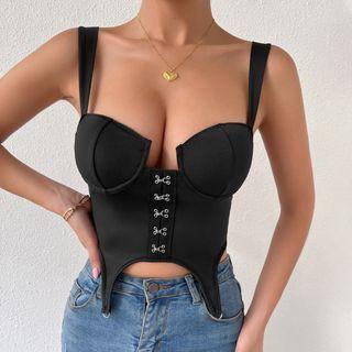 Straps Asymmetrical Crop Corset Top