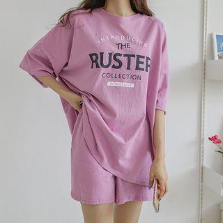 Set: Letter Oversized T-shirt + Shorts