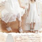 Lace Panel Sleeveless Layered Dress White - One Size