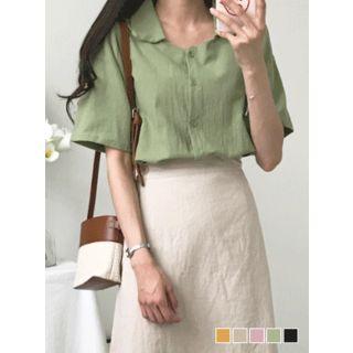 Collared Square-neck Blouse