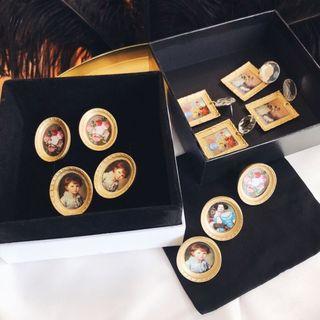 Retro Printed Oval Earring