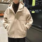 Woolen Hooded Zip Jacket
