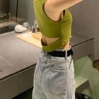 Open Back Tank Top Green - One Size