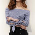 Off-shoulder Striped Top / Skort