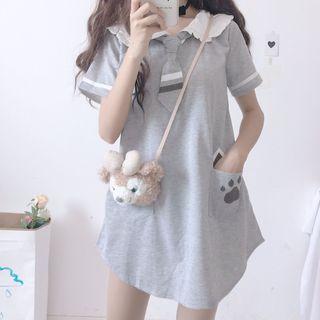 Short-sleeve Peter Pan Collar Dress