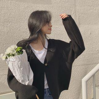 [cl ] One-button Knit Cardigan