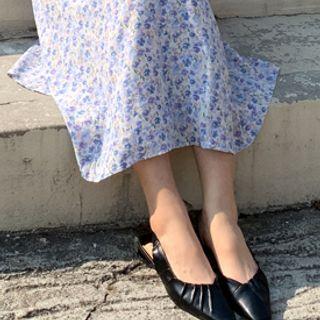 Shirred Slingback Flats