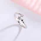 925 Sterling Silver Rhinestone Star Ring Rs376 - Silver - One Size