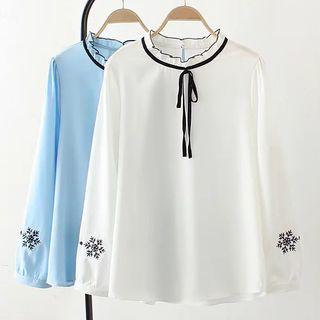Snowflake Embroidered Blouse