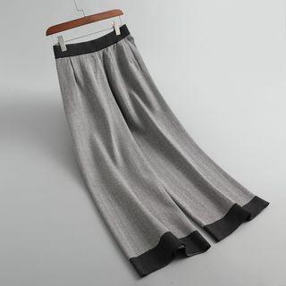 Striped Knit Wide-leg Pants