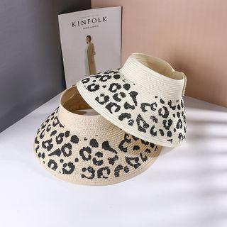 Leopard Print Woven Visor