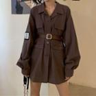 Long Sleeve Cargo Shirtdress