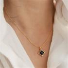 Rhinestone Pendant Sterling Silver Necklace Gold & Black - One Size